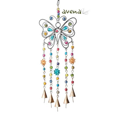 Butterfly Metal Hanging Suncatcher With Beads